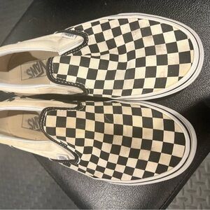 Vans Black and White Checkerboard Slip-Ons